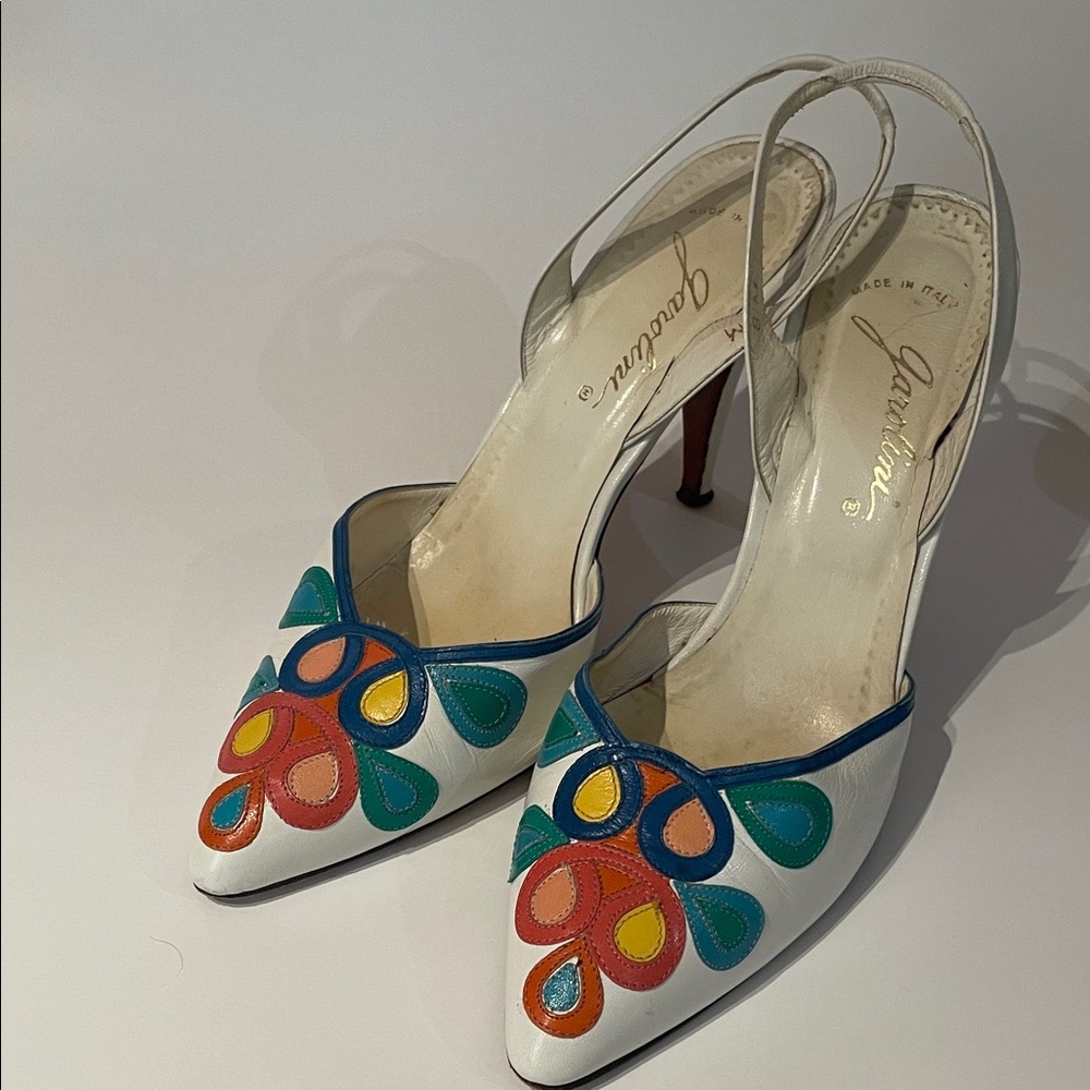 Vintage Italian Leather Slingback Heels